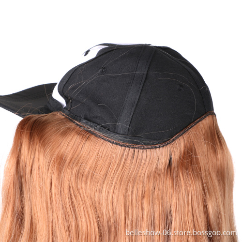 Wholesale Fashion Low Price Black Long Wavy curly braid Baseball hat  Curly Hair Wig
